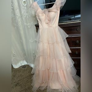 beautiful Pastel Pink Flowy Dress for prom or any occasion